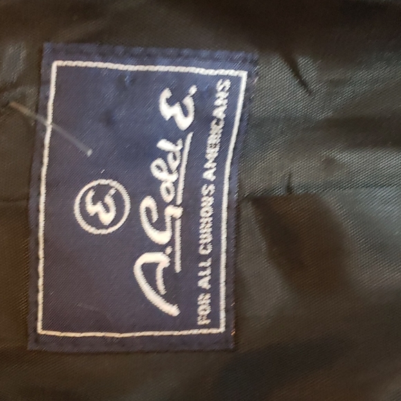 A Gold E BERT black wool nylon lined pea coat made in USA size L - Picture 6 of 8